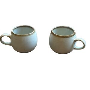 Hearth and Hand Magnolia Coffee Small Cups (2) Stoneware Speckled Glaze 10 oz